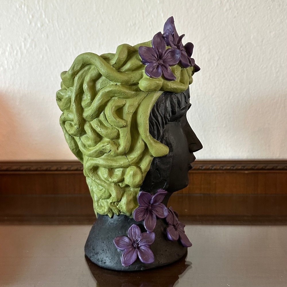 Ashland Halloween Medusa Head Floral Container Black Green Purple Decor 716363 - Picture 2 of 5